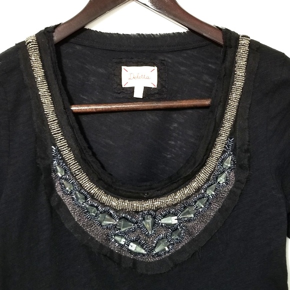 Anthro Deletta Jeweled Embellished Top - Picture 4 of 8